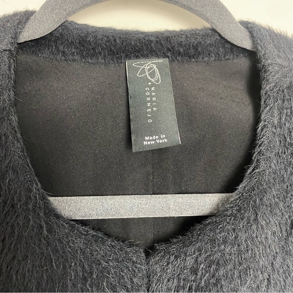 Zero + Maria Cornejo Suri Alpaca Virgin Wool Cocoon Coat Cape Charcoal Gray 6 - Picture 8 of 16